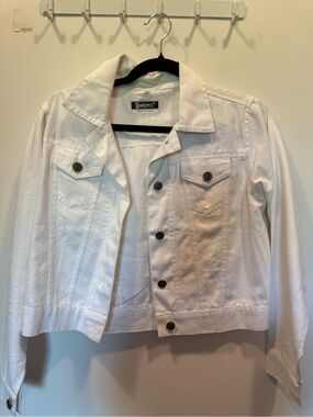 White Cotton Denim Jacket - Women's